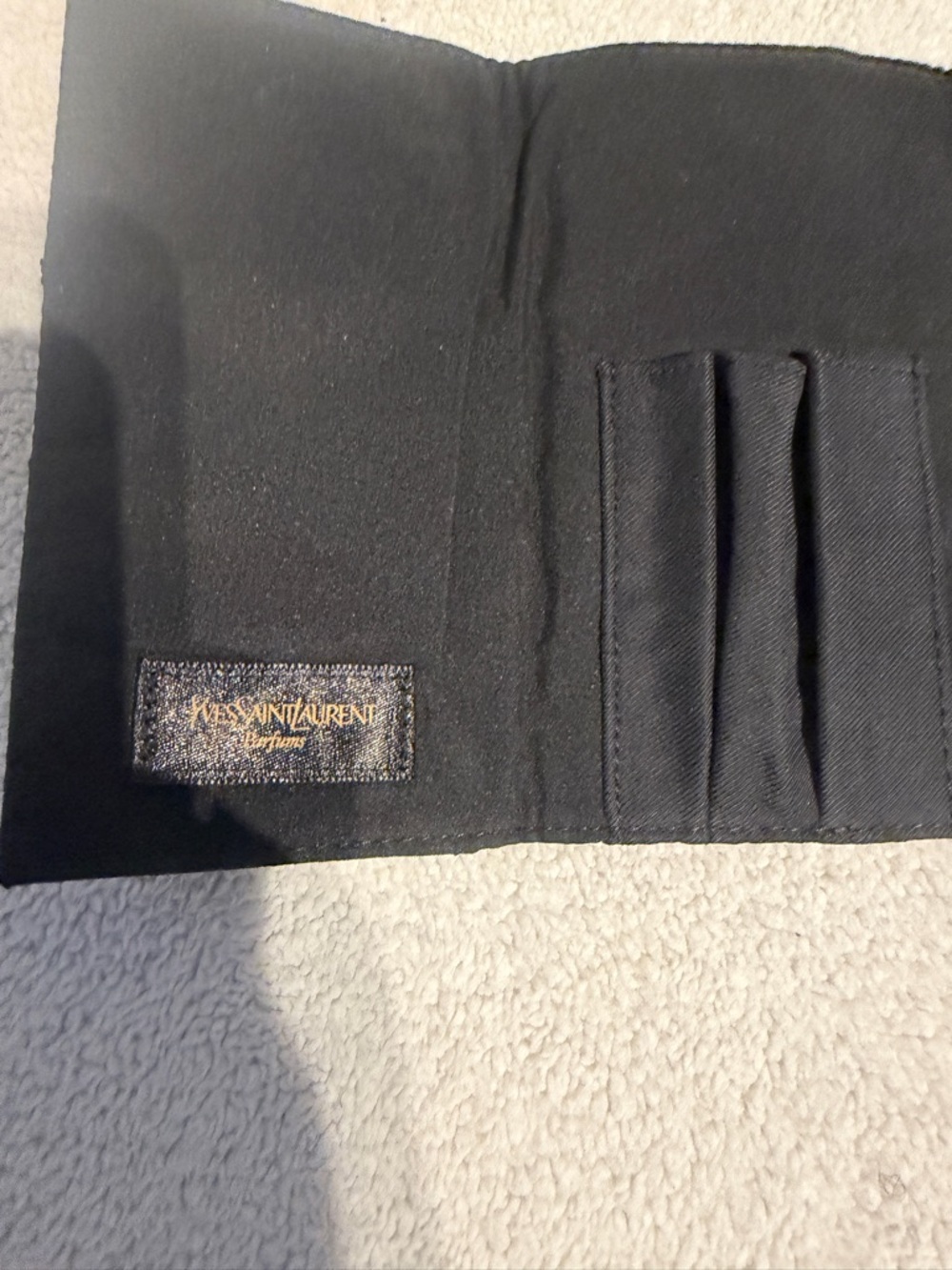 Yves Saint Laurent Black Brush Roll with Gold Logo